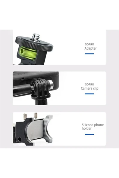 ASFAL Metal, Go pro Uyumlu, Kamera, Aksiyon Kamera, Masaüstü, Kask ve Araç İçi Telefon Tutuc - 5