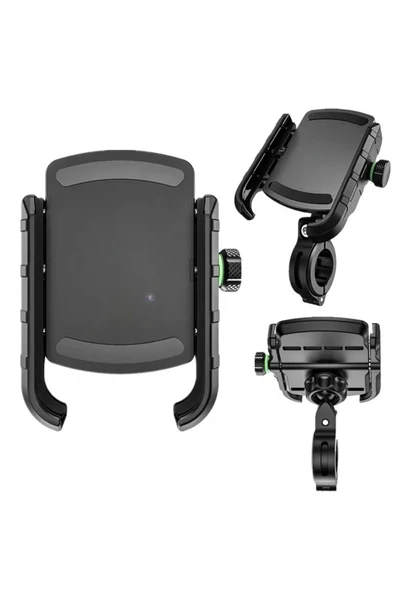 ASFAL Gidon ve Ayna Bağlantılı Motosiklet Telefon Tutucu 2 in 1 Bisiklet ve Atv Telefon Tutacağı - 2