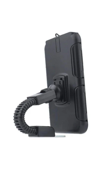 ASFAL Ayna Bağlantılı Su Geçirmez Motosiklet Telefon Tutucu Dokunmatik Ekran Uyumlu Şarj Girişli - 7