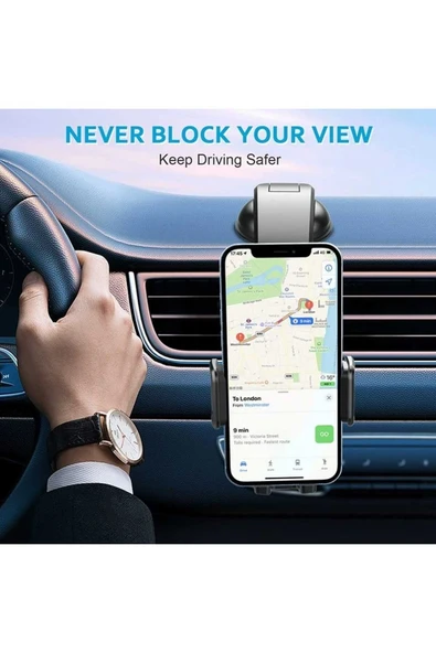 ASFAL Araç İçi Ayarlanabilir Telefon Tutucu, Cam ve Torpido Uyumlu Şık ve Kaliteli 360° Kullanılır - Resim 5