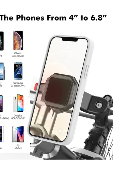 ASFAL Bisiklet Motosiklet ve Scooter için Gidon Uyumlu Telefon Tutucu 4-6.8 Modellere Uyumlu Kolay Kurulu - 7