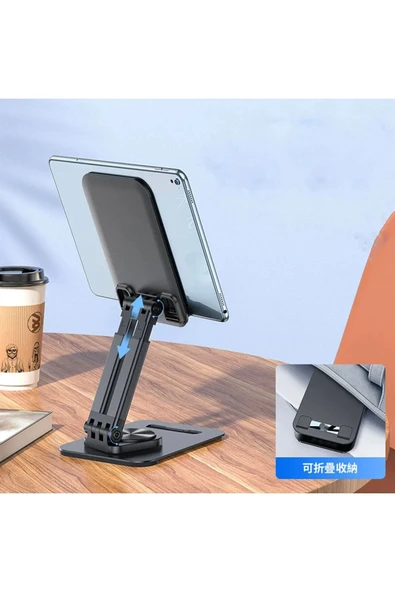 ASFAL 360° Dönebilen Katlanabilir Uzayan Masaüstü Telefon Ve Tablet Standı Telefon Ve Tablet Tutucu - Resim 5