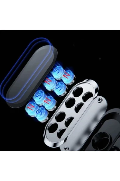 ASFAL Yapışkanlı Mıknatıslı 360 Derece Dönebilen Araç içi Telefon Tutucu  Dikey ve Yatay Kullanılır - Resim 4