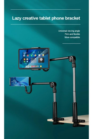 ASFAL Masaüstü Ayarlanabilir Telefon Ve Tablet Tutucu Stand, Yatak Başlık Telefon Tutucu, Yatay Ve Dikey - 7