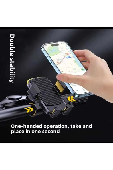 ASFAL Kilit Özeliklli Gidon Bağlantılı 360° Dönen Bisiklet, Scooter, Atv ve Motosiklet Telefon Tutacağı - 3