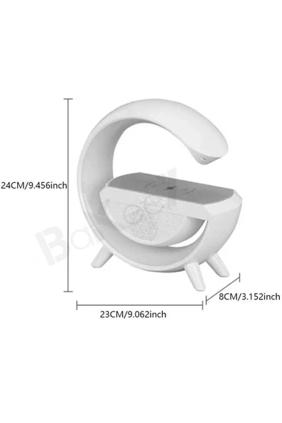 ASFAL Kablosuz Şarj Özellikli, Işıklı, Bluetooth Hoparlör, Alarmlı Masa Lambası Gece Lambası, Speaker - 6