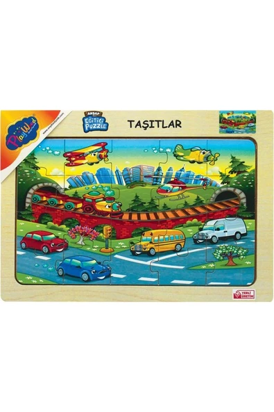 Playwood  Ahşap Eğitici Puzzle Taşıtlar ONY-174