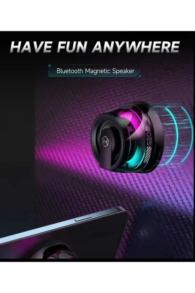 ASFAL Magsafe Uyumlu Taşınabilir Bluetooth Hoparlör RGB Işıklı 5.3 Bluetooth Telefon Tutuculu Mini Speaker - 5