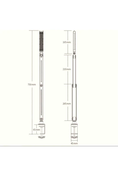 ASFAL Alüminyum 13 İnç Uyumlu Çift Telefon Tutuculu Stand 360° Dönen Masaüstü Telefon ve Tablet Tutacağı - 5