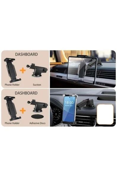 ASFAL 14 inç Uyumlu Araç İçi Telefon ve Tablet Tutucu 360° Dönebilen Masaüstü Telefon ve Tablet Standı - 4
