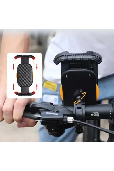 ASFAL Ayarlanabilir 360° Dönen Darbeye Dayanıklı Scooter, Bisiklet ve  Motosiklet Telefon Tutucu - 3