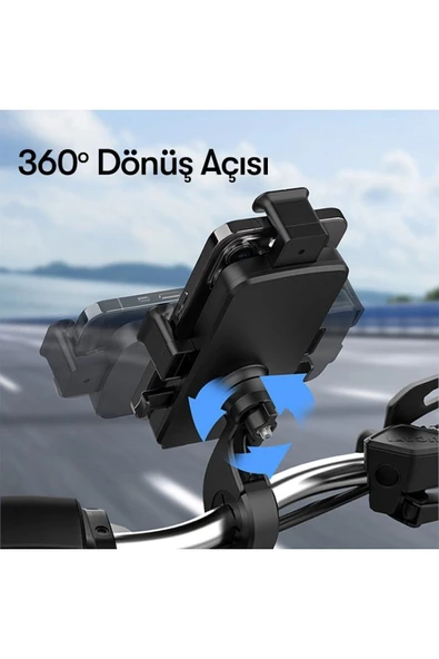 ASFAL Gidon Bağlantılı Scooter, Motosiklet Ve Bisiklet Telefon Tutucu Otomatik Kilitlemeli - Resim 4