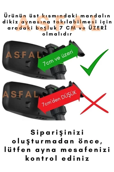 ASFAL Araç Içi Kaliteli Dikiz Aynası Telefon Tutucu Pratik, Uzayıp Ayarlanabilir 360° Dönen Car Holder - 2