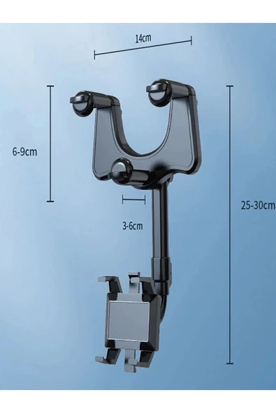 ASFAL Araç Içi Kaliteli Dikiz Aynası Telefon Tutucu Pratik, Uzayıp Ayarlanabilir 360° Dönen Car Holder - 4