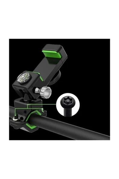 ASFAL Pusulalı Gidon Bağlantılı Motosiklet Bisiklet Scooter Bebek Arabası Telefon Tutucu - Resim 6