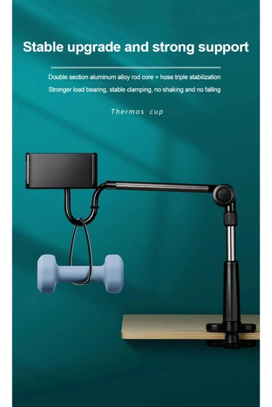 ASFAL Masaüstü Ayarlanabilir Telefon Ve Tablet Tutucu Stand, Yatak Başlık Telefon Tutucu, Yatay Ve Dikey - 8