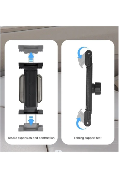 ASFAL 14 inç Uyumlu Araç İçi Telefon ve Tablet Tutucu 360° Dönebilen Masaüstü Telefon ve Tablet Standı - 6