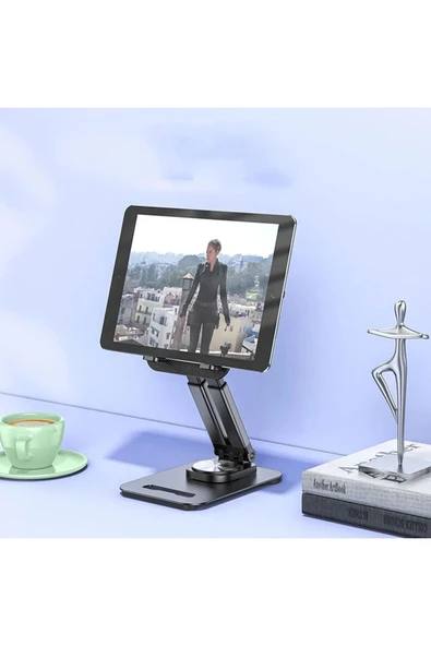 ASFAL 360° Dönebilen Katlanabilir Uzayan Masaüstü Telefon Ve Tablet Standı Telefon Ve Tablet Tutucu - Resim 3