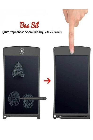 ASFAL Taşınabilir Lcd 8.5 Inç Dijital Kalemli Çizim Yazı Tahtası Not Yazma Eğitim Tableti Writing Tablet - 5