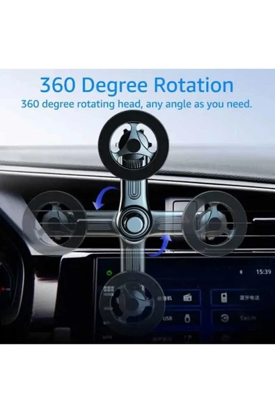 ASFAL Güçlü Mıknatıslı Araba Izgara Uyumlu Mıknatıslı Telefon Tutacağı 360° Dönen Yatay ve Dikey Kullanım