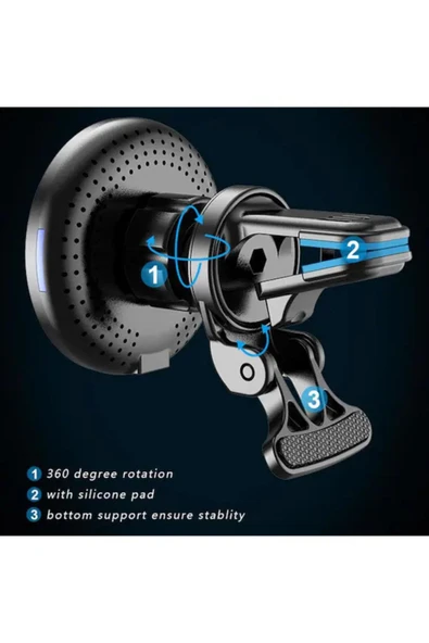 ASFAL Kablosuz Şarj Özellikli 15w Magsafe Wireless Araç Telefon Tutucu Iphone 14 13 12 Pro Max Mini Uyumlu - 5