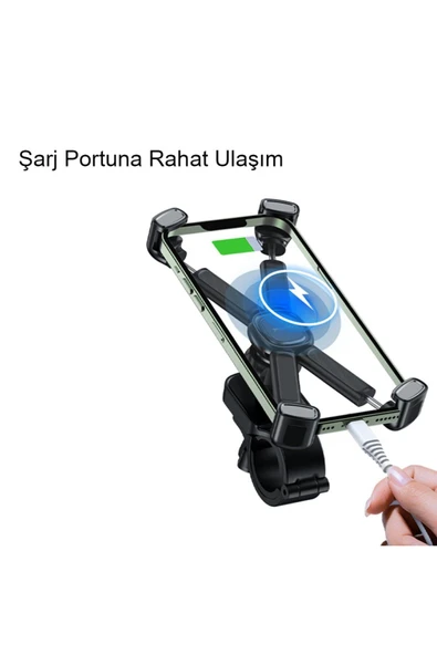 ASFAL Ayarlanabilir 360° Dönebilen Motorsiklet, Scoter, Bebek Arabası ve Bisiklet Telefon Tutucu - 6