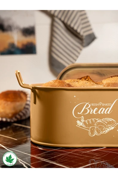 Tahta Kapaklı Metal Ekmeklik, Ahşap Kapaklı Ekmeklik (Bread Baskılı) - 2