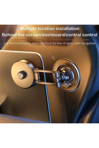 ASFAL Mükemmel Kaliteli Metal 360 Dönen Mıknatıslı Magsafe Masaüstü ve Araç İçi Telefon Tutucu - 2