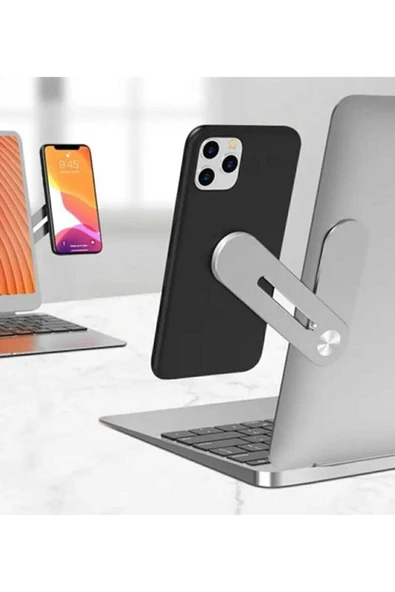 ASFAL Mıknatıslı Bilgisayar, Laptop Telefon Tutucu Macbook, Ekran, Monitör Telefon Tutacağı