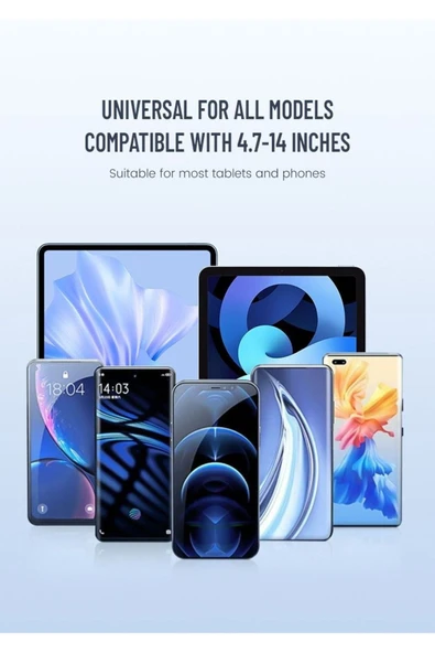 ASFAL 14 inç Uyumlu Araç İçi Telefon ve Tablet Tutucu 360° Dönebilen Masaüstü Telefon ve Tablet Standı - 7