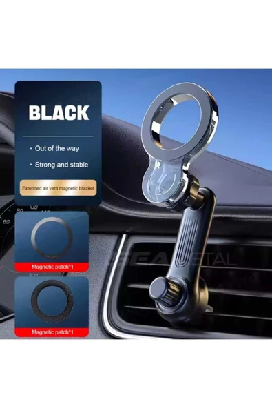 ASFAL Magsafe Uyumlu 360° Dönen Ayarlanabilir Izgara/Havalandırma Uyumlu Mıknatıslı Araç Telefon Tutucu - 2