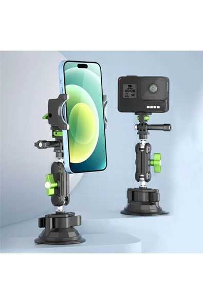 ASFAL Metal, Go pro Uyumlu, Kamera, Aksiyon Kamera, Masaüstü, Kask ve Araç İçi Telefon Tutuc - 2