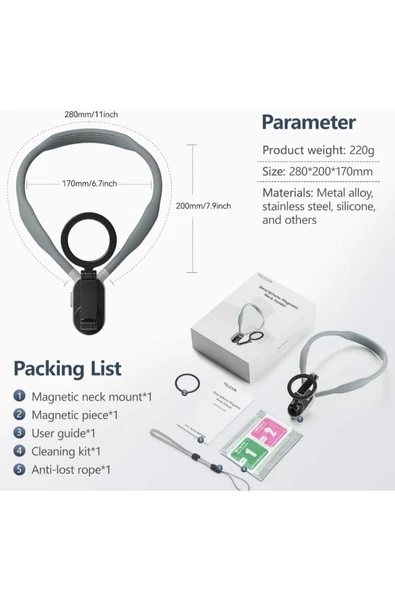 ASFAL Magsafe Uyumlu Manyetik Telefon Tutucu Vlog, Aksiyon ve Video Çekimi Aksesuarı - 3