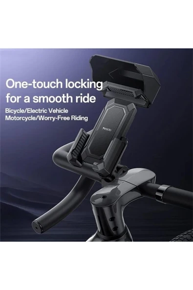 ASFAL Güneşlikli 360° Ayarlanabilir Gidon Bağlantılı  Motosiklet Scooter Bisiklet Telefon Tutucu - 2