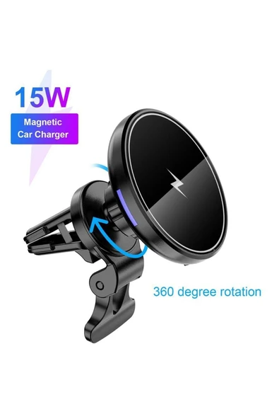 ASFAL Kablosuz Şarj Özellikli 15w Magsafe Wireless Araç Telefon Tutucu Iphone 14 13 12 Pro Max Mini Uyumlu - 2