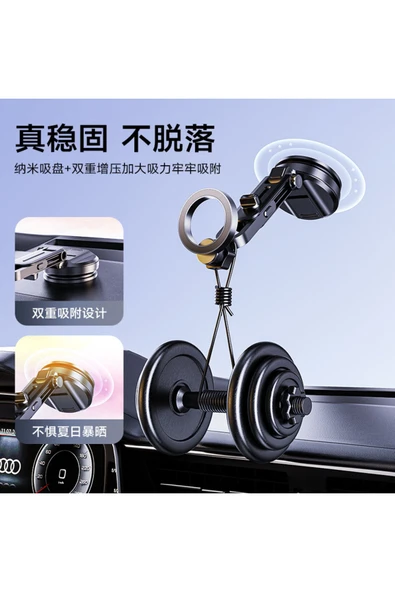 ASFAL Neodyum Mıknatıslı Araç telefon Tutucu Güçlü, Vantuzlu Masaüstü Telefon Tutacağı - 3