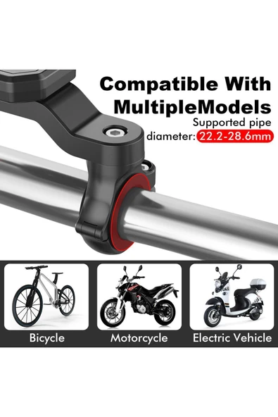 ASFAL Bisiklet Motosiklet ve Scooter için Gidon Uyumlu Telefon Tutucu 4-6.8 Modellere Uyumlu Kolay Kurulu - 2