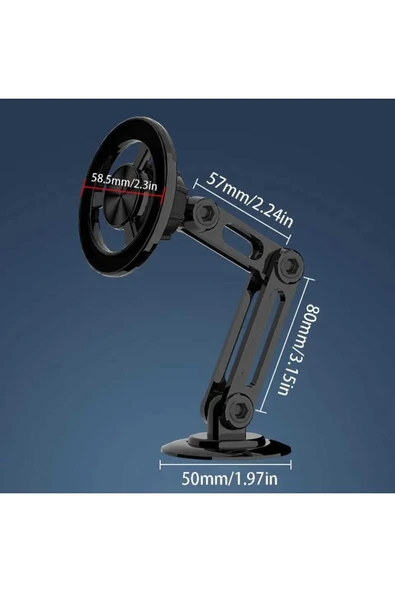 ASFAL %100 Metal, Güçlü Mıknatıslı, Araç Telefon Tutucu, Katlanabilir Masaüstü Telefon Tutacağı - Resim 5