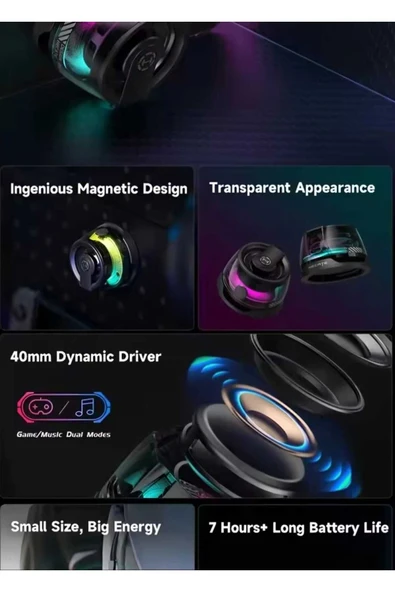 ASFAL Magsafe Uyumlu Taşınabilir Bluetooth Hoparlör RGB Işıklı 5.3 Bluetooth Telefon Tutuculu Mini Speaker - 3