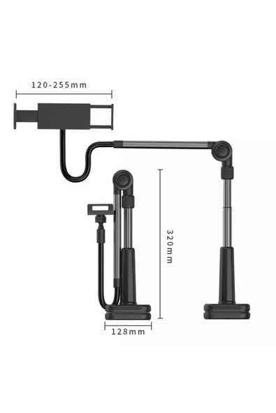 ASFAL Masaüstü Ayarlanabilir Telefon Ve Tablet Tutucu Stand, Yatak Başlık Telefon Tutucu, Yatay Ve Dikey