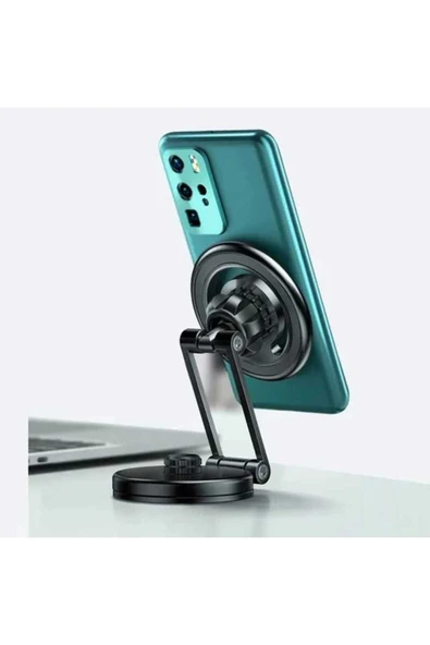 ASFAL Mükemmel Kaliteli Metal 360 Dönen Mıknatıslı Magsafe Masaüstü ve Araç İçi Telefon Tutucu - 7