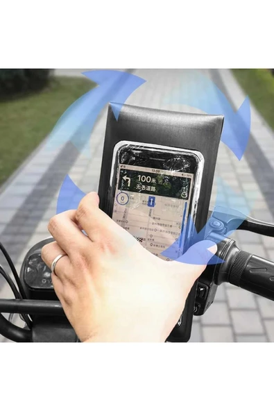 ASFAL 7.2 inç Uyumlu Gidon Bağlantılı Su Geçirmez Tasarımlı Bisiklet ve Motosiklet Telefon Tutucu - 3