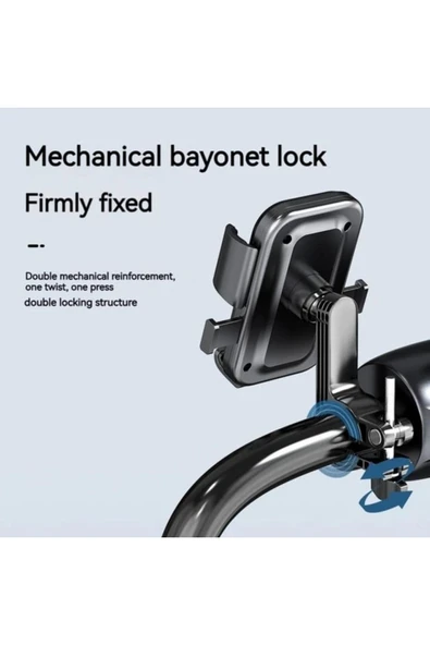ASFAL Otomatik Tuşlu Gidon Bağlantılı Bisiklet Scooter Ve Motosiklet Telefon Tutucu - 2