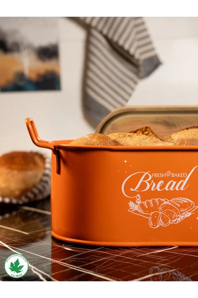 Tahta Kapaklı Metal Ekmeklik, Ahşap Kapaklı Ekmeklik (Bread Baskılı) - 7