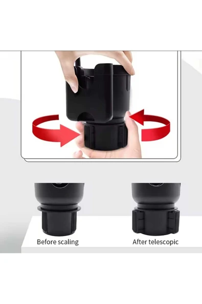 ASFAL 3in1 Araç İçi Bardaklık Telefon Tutucu Araba Bardak Tutucu Araç Cep Telefonu Tutucu - 5