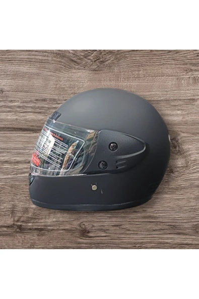 BYMOTOR MAT SİYAH FULL FACE YÜN BOYUNLUKLU STANDART KASK - 2