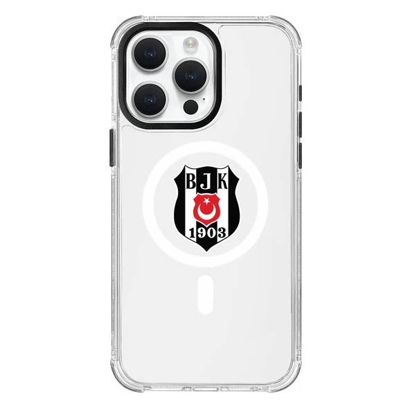 iPhone 15 Pro Max Beşiktaş Magsafe Logo Şeffaf Telefon Kılıfı