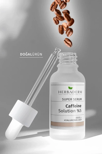 Herbaderm Süper Serum Göz Altı Torba ve Morluklarına Karşı Göz Çevresi Bakım Serumu Kafein Hyaluronik Asit EGCG %96 Doğal İçerik 30 ml