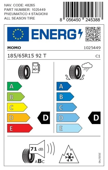 Momo 185/65 R15 92T XL M4 Four Season Oto Dört Mevsim Lastiği ( Üretim Yılı: 2025 ) - 4