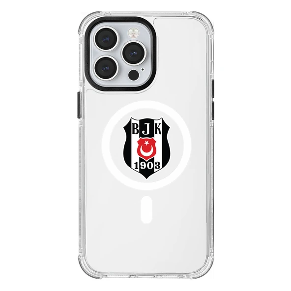 iPhone 14 Pro Max Beşiktaş Magsafe Logo Şeffaf Telefon Kılıfı